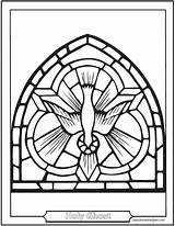 Coloring Holy Catholic Spirit Confirmation Dove Ghost Symbols Pages Pentecost Glass Stained Kids Sheets Symbol Sheet Adult Christian Apostles Descent sketch template