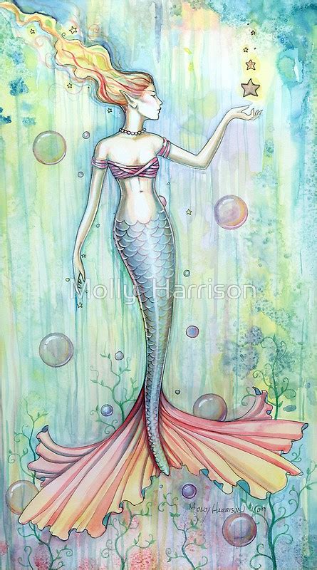 Bubbles Mermaid Art By Molly Harrison By Molly