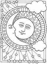 Mond Sterne Sonne sketch template
