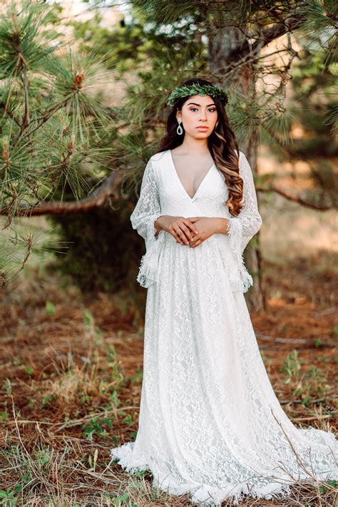 Vintage Lace Wedding Gown Elven Medieval Bridal Dress Etsy