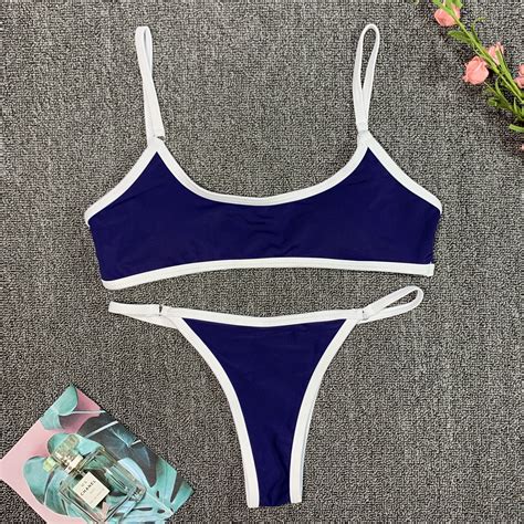 2020 2020 New European And American Swimwear Ladies Split Solid Color