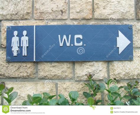 Unisex Public Toilet Sign W C Public Toilet Sign Stock Image Image