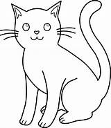 Cat Clip Kitty Coloring Line Clipartix sketch template