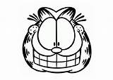 Coloring Garfield Pages Face sketch template