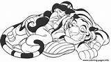 Tiger Coloring Jasmine Princess Her Disney Pages Sleeping Printable sketch template