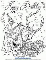 Coloring Pages Sven Frozen Birthday Olaf Happy Colouring Party Kristoff Having Bday Printable Disney Print Kids Color Getcolorings Elsa sketch template