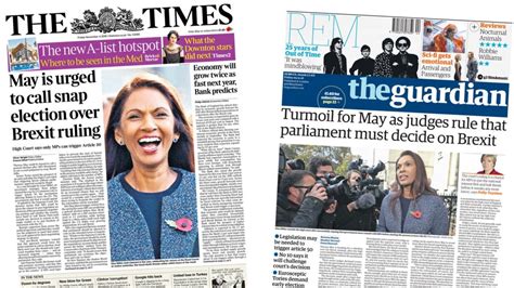 newspaper review brexit court ruling dominates press bbc news