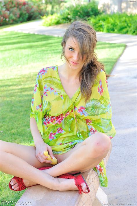 malena ftv in red shoes and green dress toys her pussy on a bench in the park