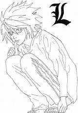 Death Note Coloring Pages Lineart Line Anime Drawings Printable Kids Deviantart Designlooter Print Search sketch template