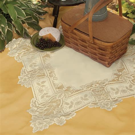 antique lace square table topper