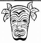 Coloring Pages Hawaii Luau Tiki Hawaiian Mask Drawing Printable Colouring Printables Print Head Theme Kids Masks Faces Flower Color Flowers sketch template