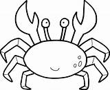 Crab Coloring Entitlementtrap Pages Drawing Kids sketch template