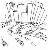 Coloring Pages Skyline Road City Fast Drawing Roadway Running Van Print Chicago Street Furious Printable Color Easy Map Diorama Getdrawings sketch template