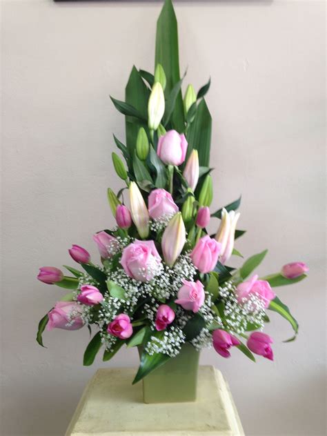 pink roses tulips  oriental lilies designer stephanie hanley
