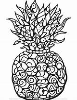 Ananas Zentangle Ausmalen Funky Drukuj sketch template