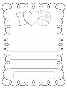 earth day writing paper  kindergarten   grade tpt