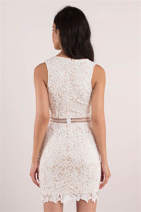 Cute Rose And Nude Dress Beige Lace Dress Nude Bodycon Dress 36