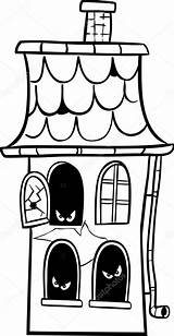 Spookhuis Assombrada Colorir Huis sketch template