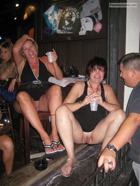 two pantieless mature flashing slags at a bar drinking bitch flashing pics hotwife pics mature