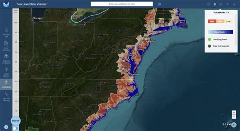 noaa sea level rise map geography 250