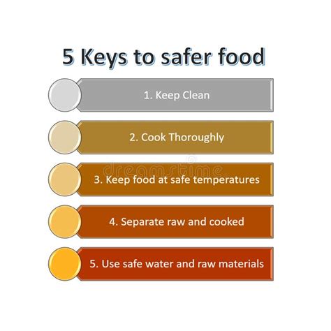 5 Keys To Safer Food Food Safety System Concept Stock Illustration