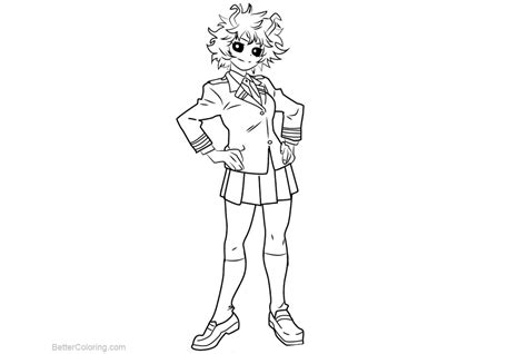 my hero academia coloring pages mina ashido free printable coloring pages