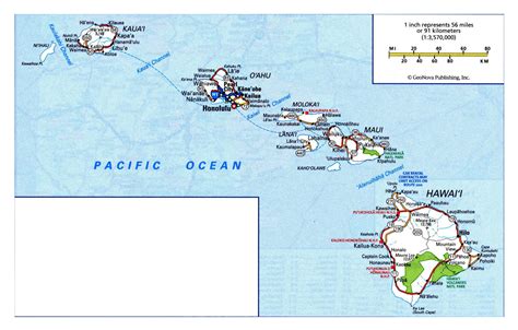 large detailed roads  highways map  hawaii state   cities