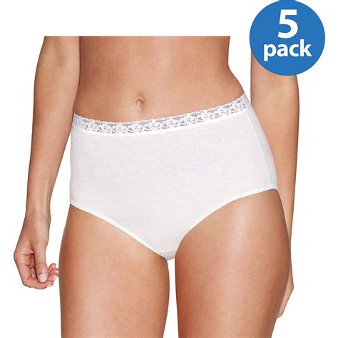 Hanes Women S Cotton Brief With Lace 5 Pack