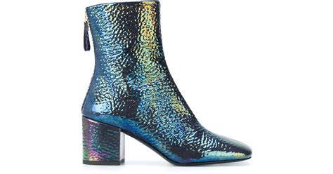premiata iridescent finish boots  blue lyst
