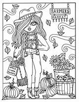 Coloring Pages Fall Etsy Digital Girls Color Sheets Digi sketch template