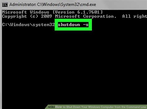 how to shut down your windows computer from the command line