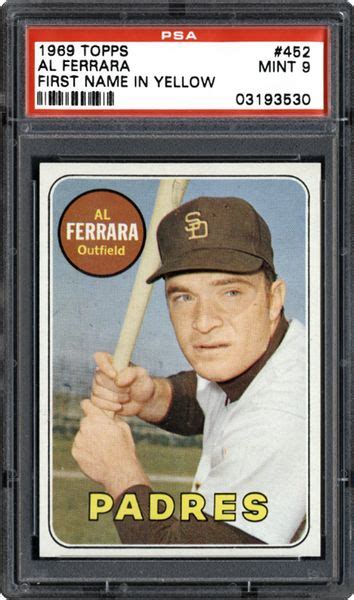 1969 topps al ferrara first name in yellow psa cardfacts®