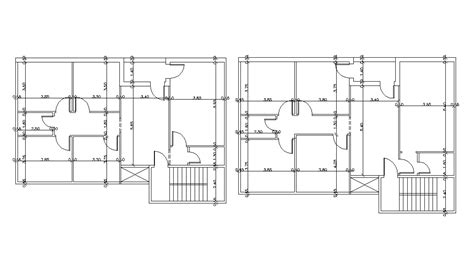 bungalow house floor plan dwg drawing cadbull