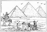 Kleurplaat Piramides Pyramids Giza sketch template