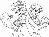 Elsa Frozen Anna Pages Coloring Color sketch template