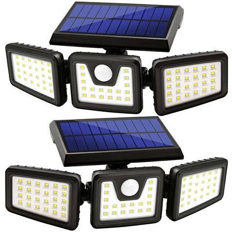 solar lights outdoor wireless led solar motion sensor lights outdoor  adjustable heads