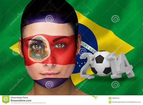 Composite Image Of Costa Rica Football Fan In Face Paint