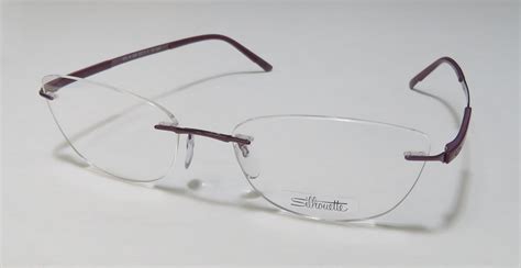 New Silhouette 4475 Womens Ladies Cat Eye Rimless Titanium Purple Frame