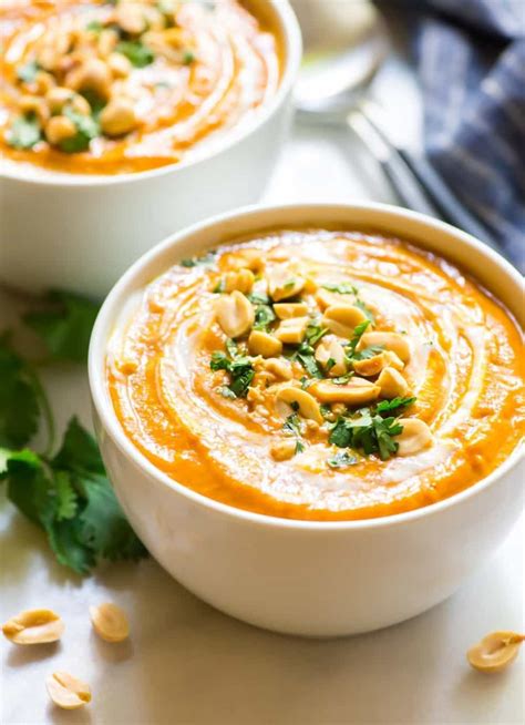 thai pumpkin curry soup  coconut milk healthy  filling vegan