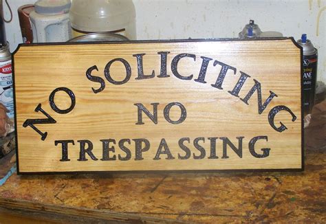 No Soliciting No Trespassing Wood Sign