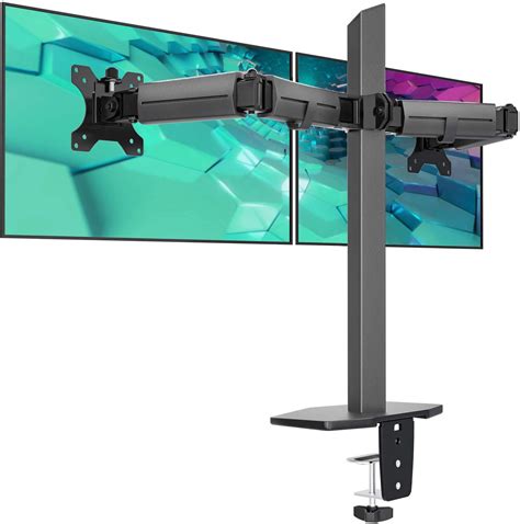 buy eletab dual monitor stand heavy duty dual arm monitor desk fully