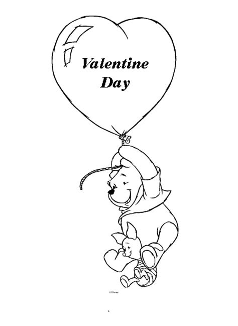 winnie  pooh valentines coloring pages