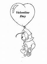 Coloring Winnie Pages Valentines Pooh Valentine Poo Printable sketch template