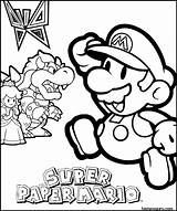 Mario Bowser Coloring Pages Spuer Toadstool Princess Print Cartoon sketch template