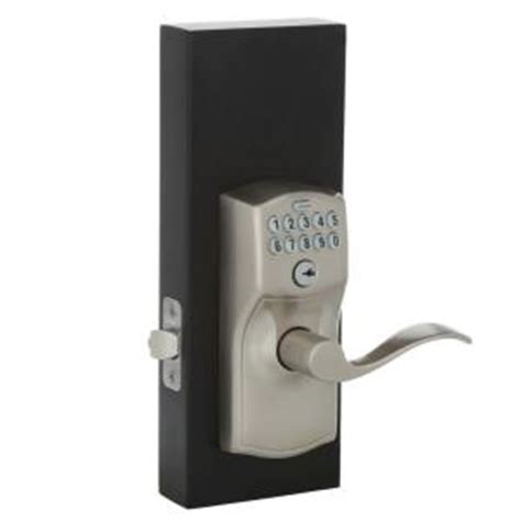 schlage camelot satin nickel accent keypad lever fe cam  acc  home depot