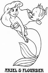Ariel Coloring Flounder Pages Mermaid Little Disney Areil Kids Clipart Rapunzel Printable Adults Xyz Girls Popular sketch template