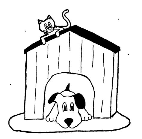 dog house  cat coloring page wecoloringpagecom