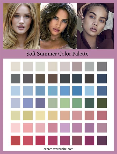 soft summer color palette  wardrobe guide dream wardrobe