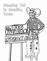 Coloring Big Texas Pages Tex Route Texan Sign Statue Store Template Amarillo Legendsofamerica sketch template