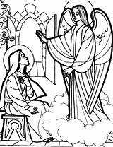 Angel Mary Appears Coloring Pages Gabriel Joseph Colouring Tells Annunciation Template Print Color Pregnant She Search sketch template